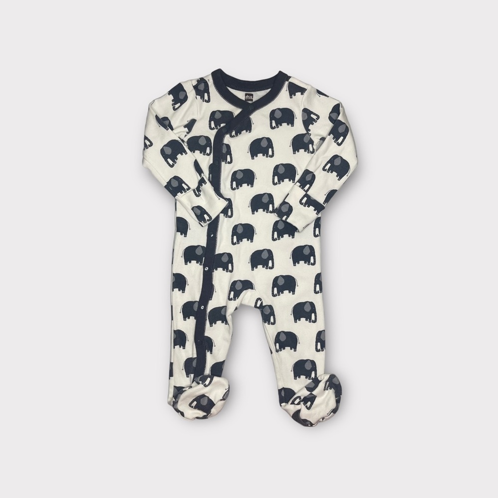 Tea Collection Elephant Pattern Footie Romper